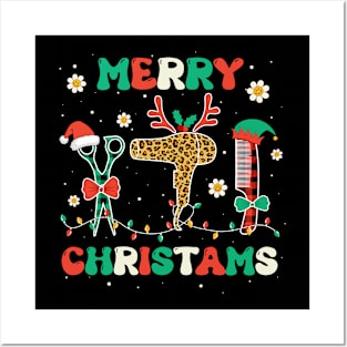 Merry Christmas Hairstylist Groovy Hairdresser Barber Xmas Posters and Art